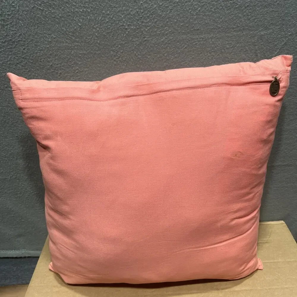 Pier 1 SeaFoam Starfish embroidered Nautical Beach Coral Throw Pillow 17x17”